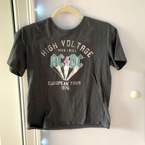 AC DC rock and roll shirt gray